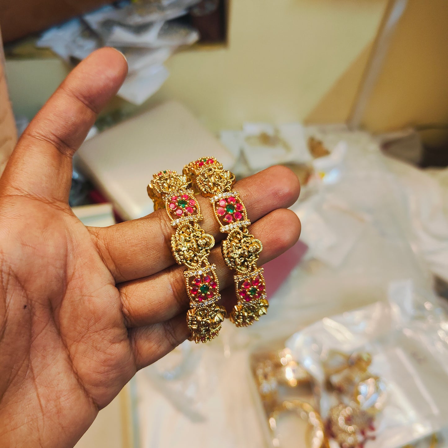 Divine lakshmi ruby stones bangles