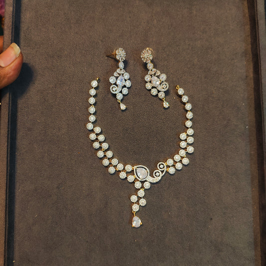 Elegant American diamond necklace set