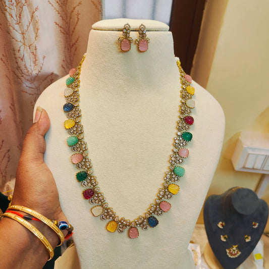 Moissanite multicolour jadau haram