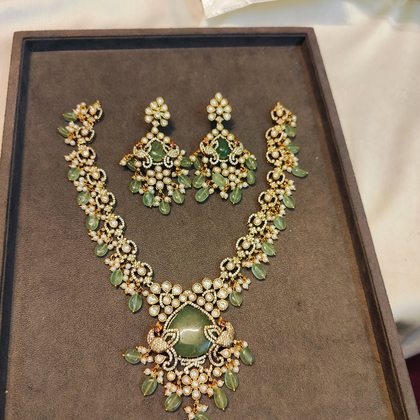 Statement Moissanite Polki kundan neckset