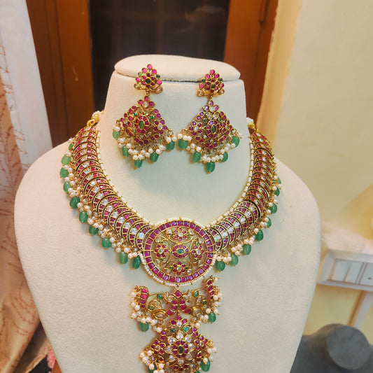 Statement Bridal Kemp Jadau Necklace set