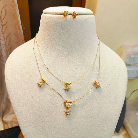 Elegant 2 layer Bird Cz Invisible chain