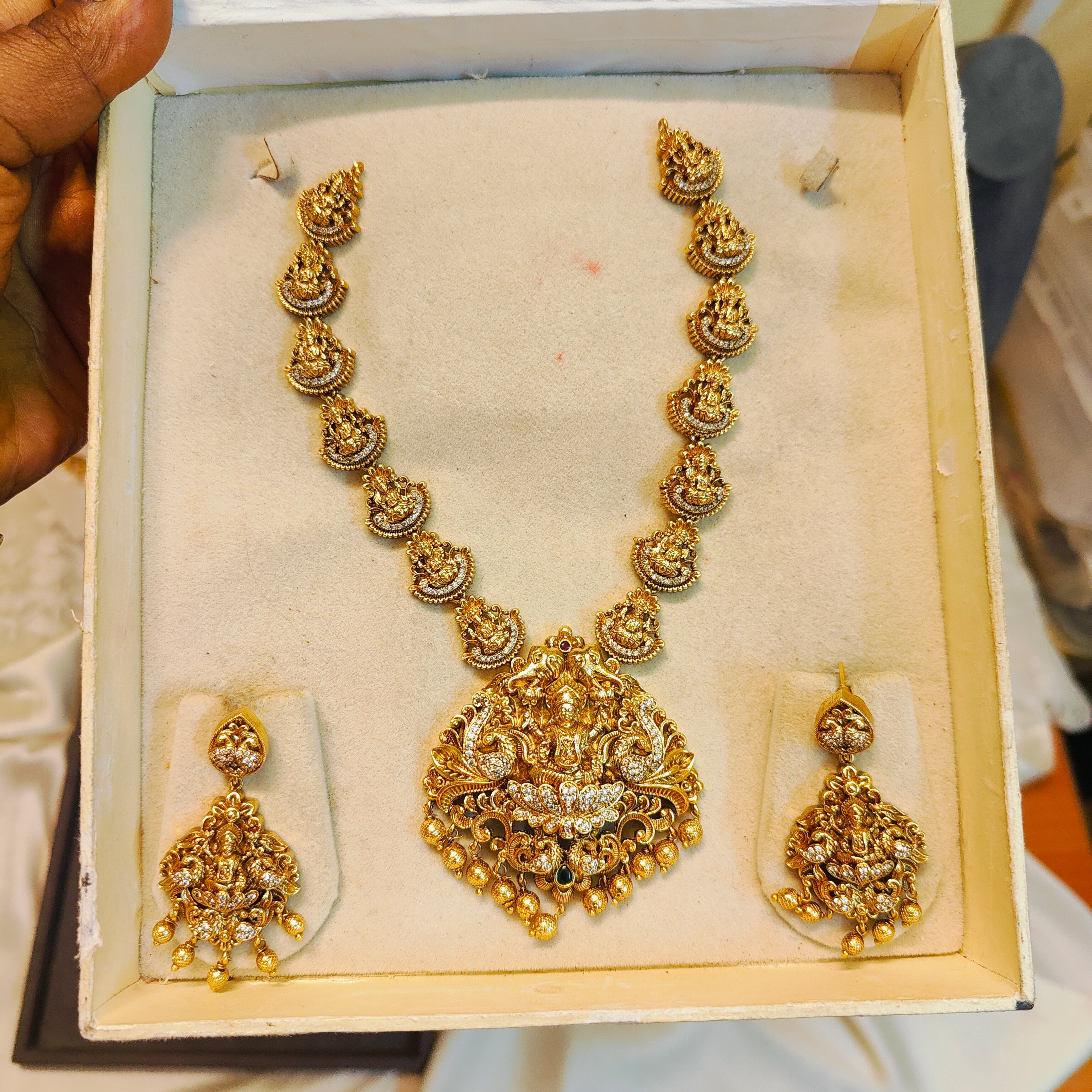 Antique Temple Lakshmi necklace set