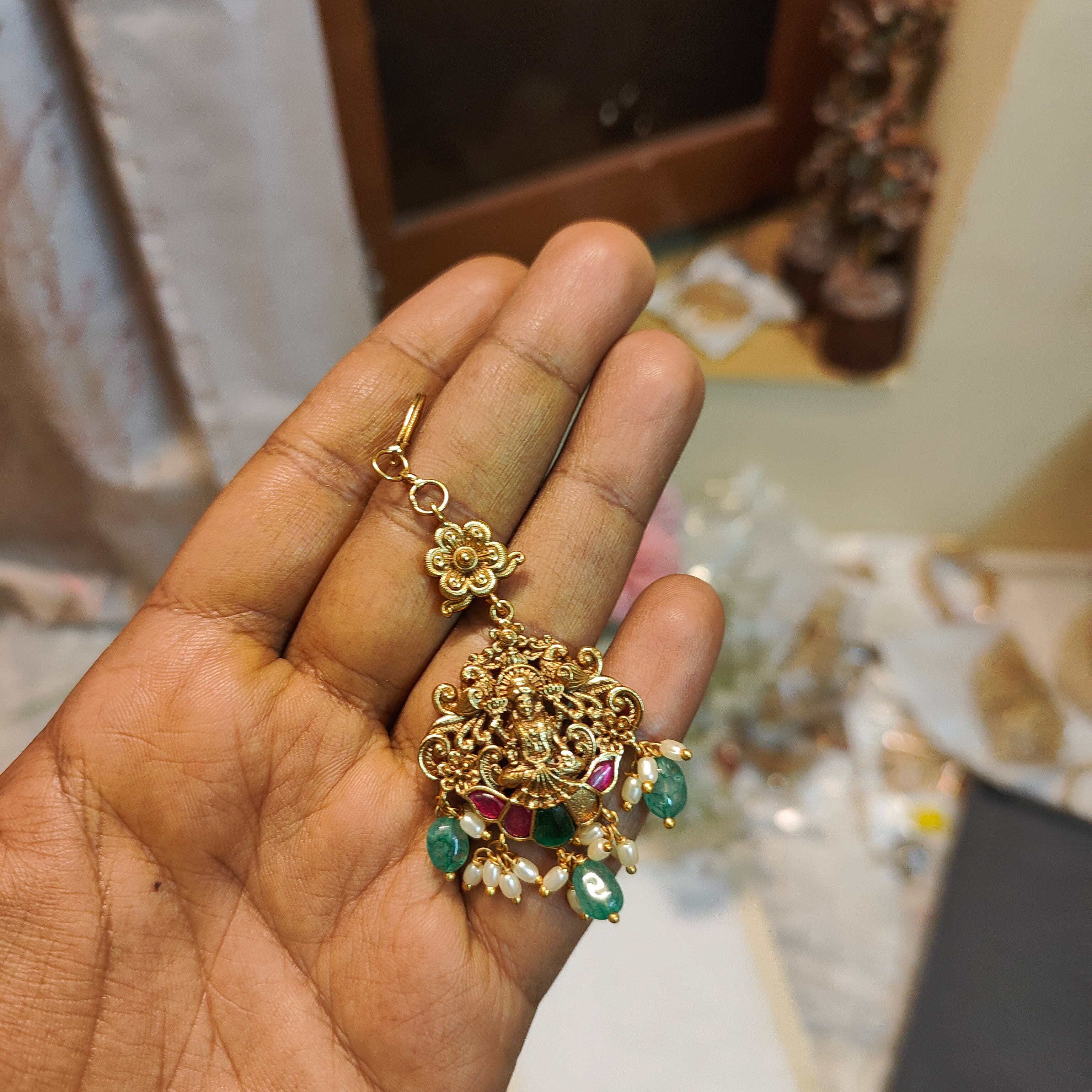 Antique finish Lakshmi tika