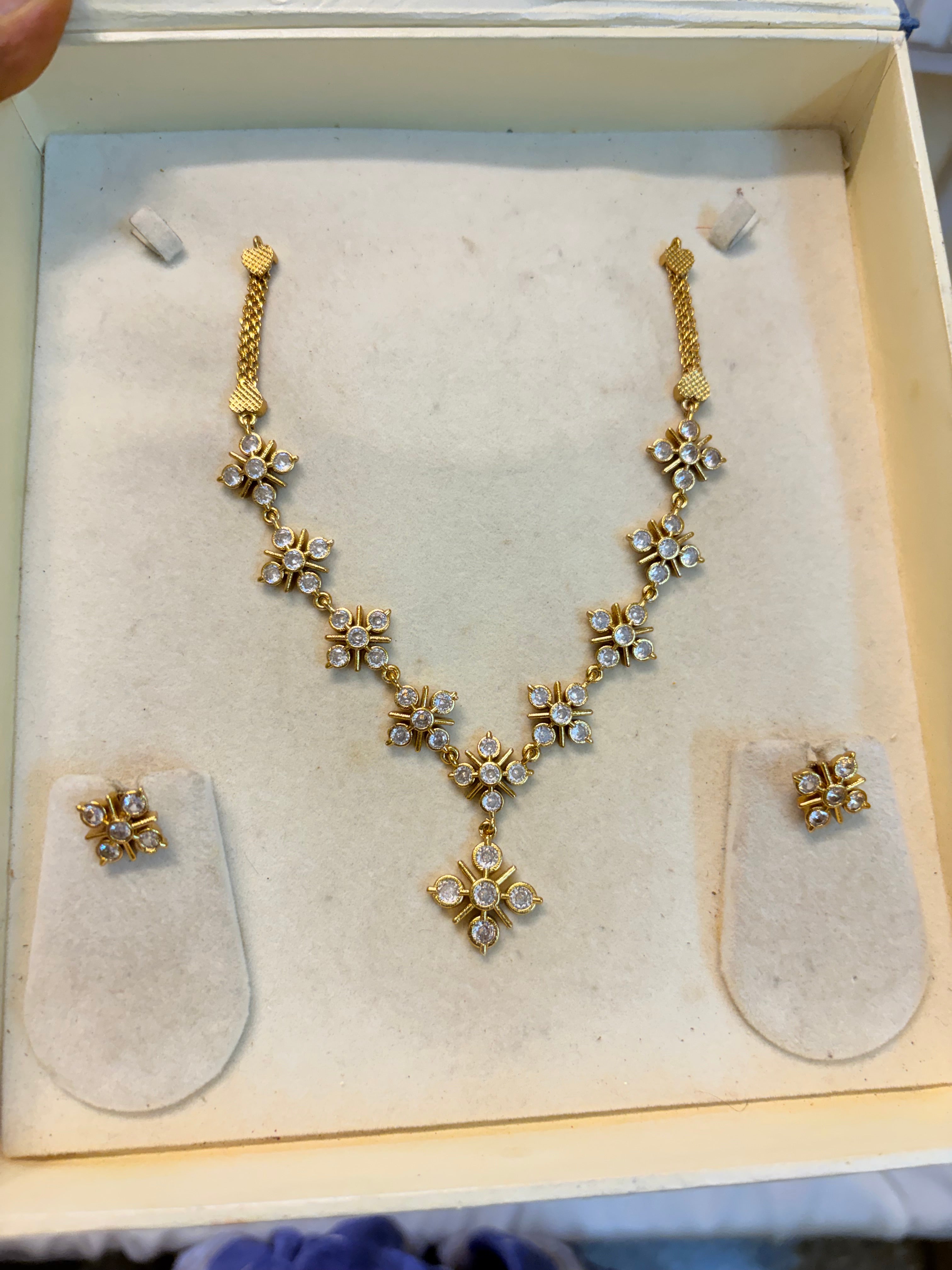 Classic AD stones jadau necklace set