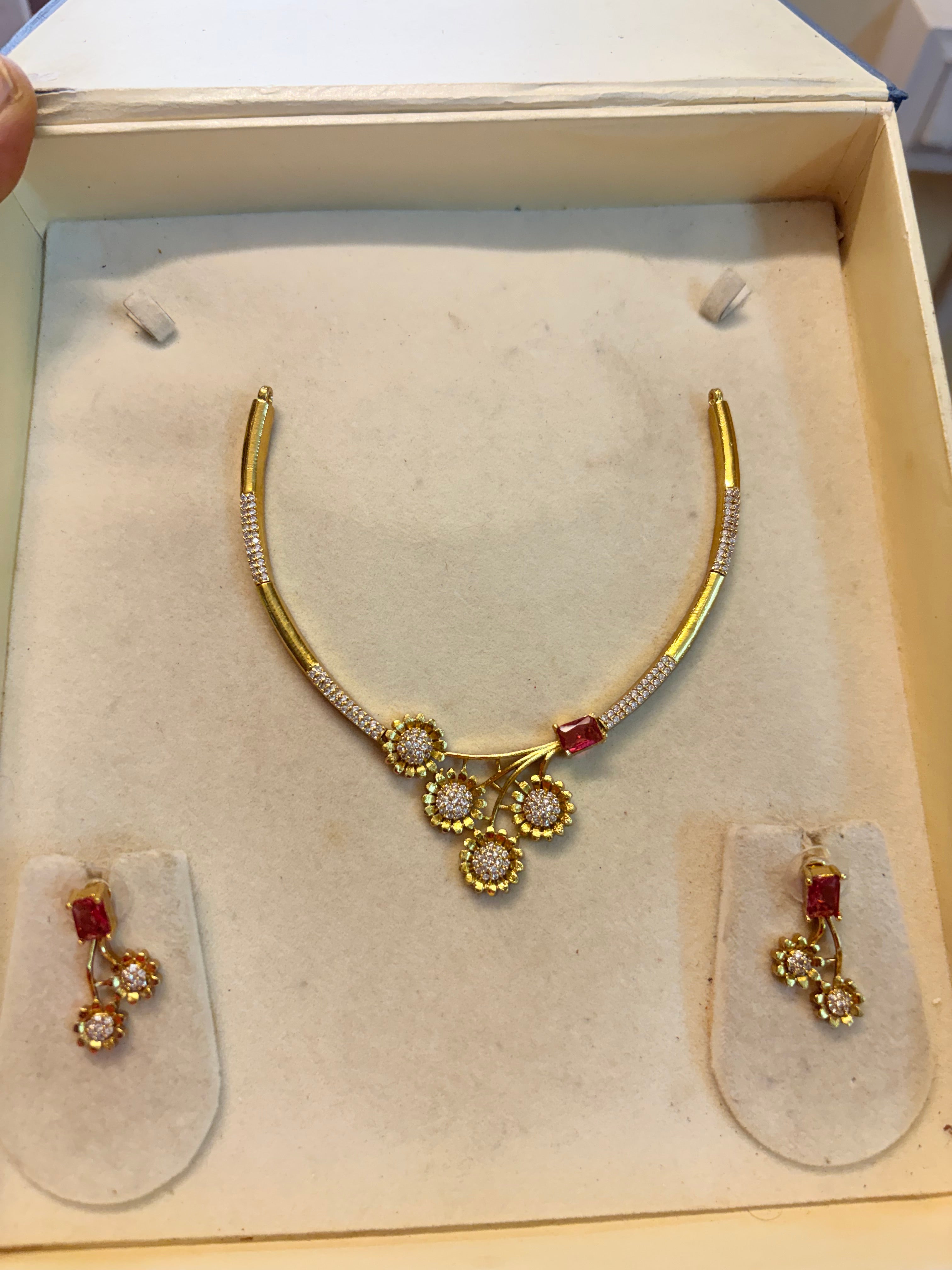 Cz stones gold plated Kanti set