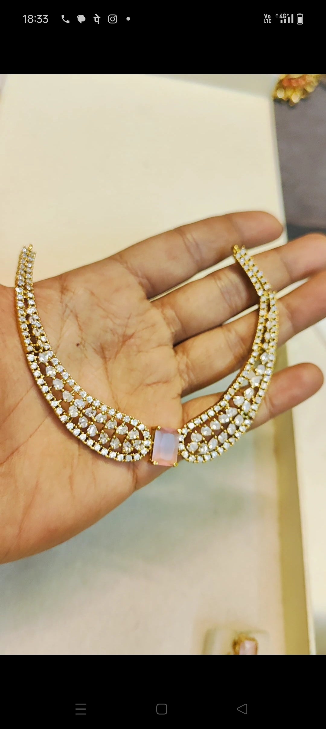 Cz stone gold plated choker set premium quality