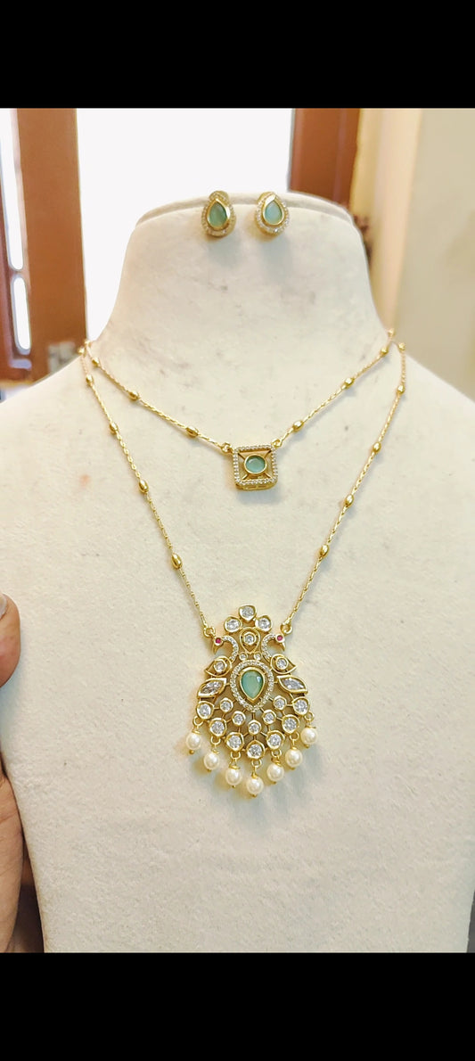 Gold antique finish 2 layer chain premium quality