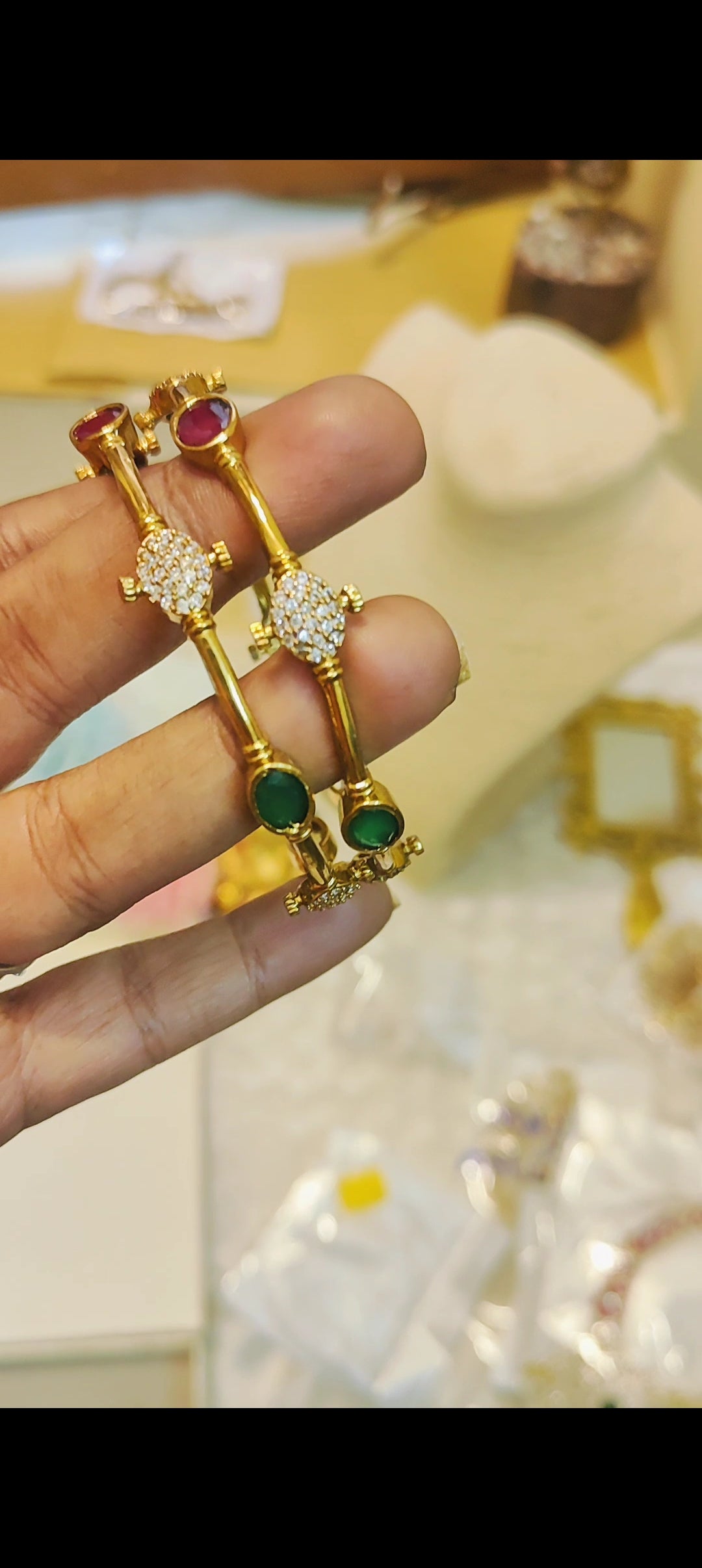 Cz stone diamond copy design bangles premium quality