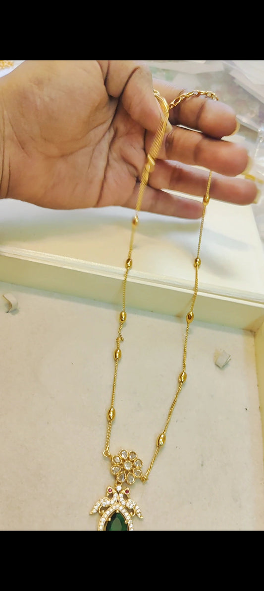 Single layer cz stone peacock chain