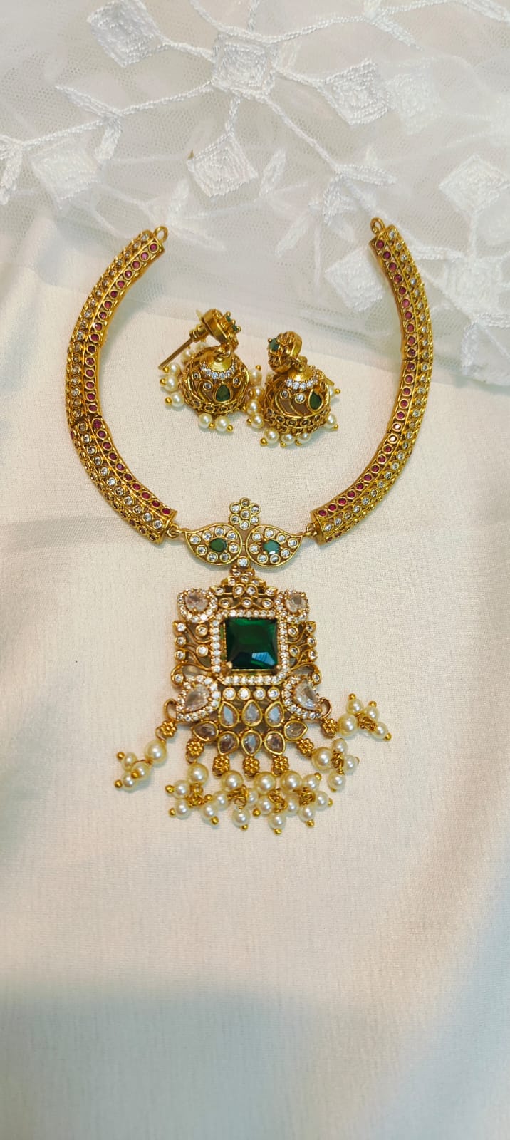 Divine Cz stone necklace set