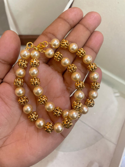 Handmade pearl gold nakshi bangles