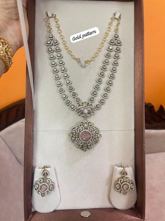 Victoria jadau finish 2 layer necklace set premium quality