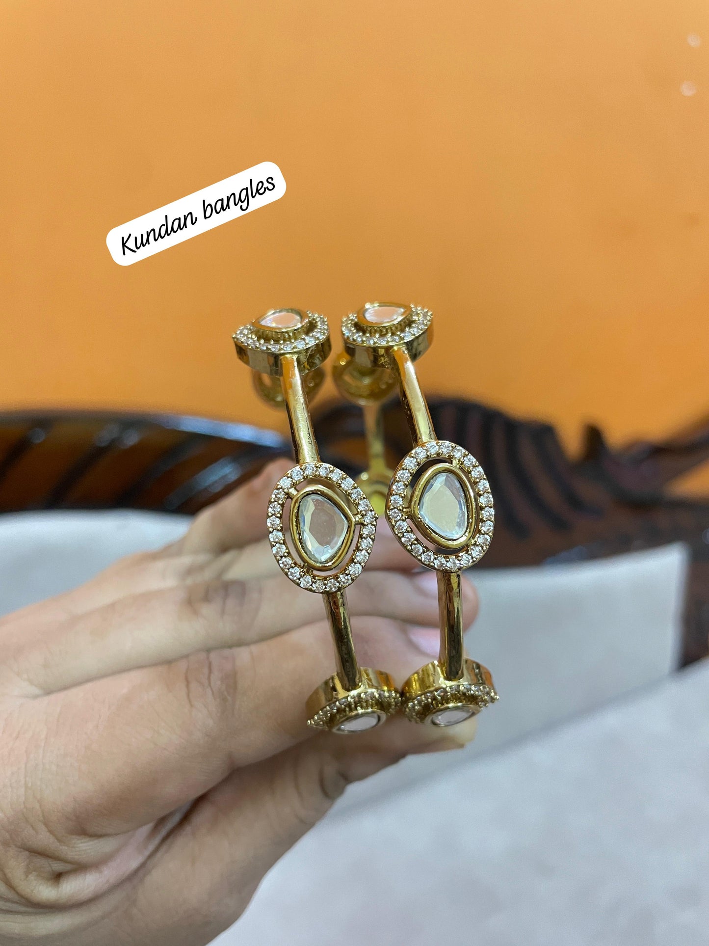 Jadau kundan bangles premium quality