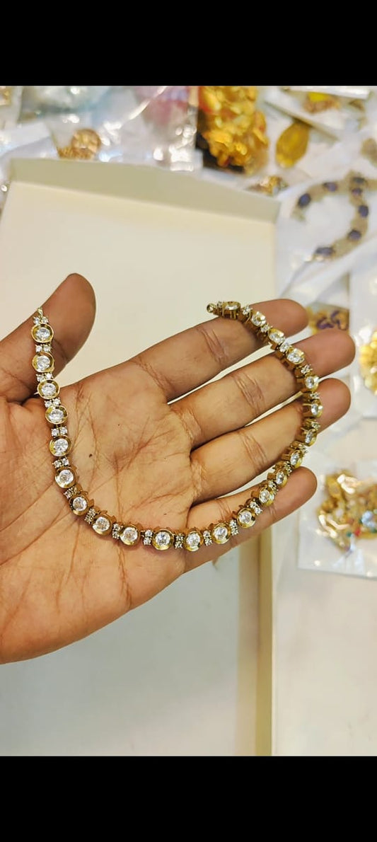 Moissanite jadau kundan neckset premium quality