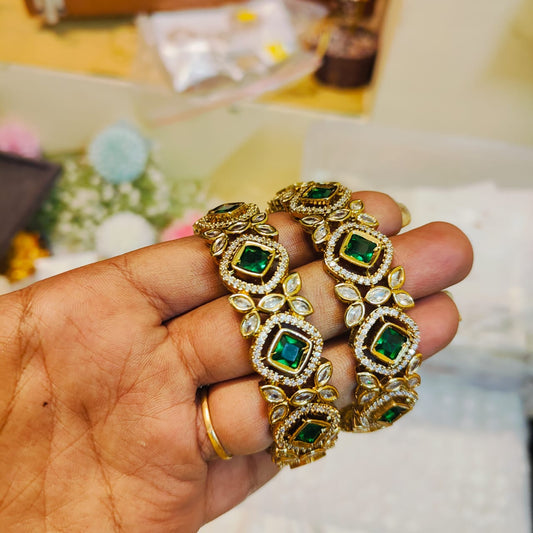 Victoria jadau kundan finish bangles premium quality