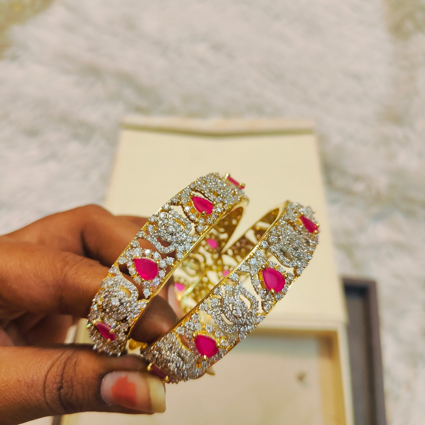 Gj polish lotus broad bangles