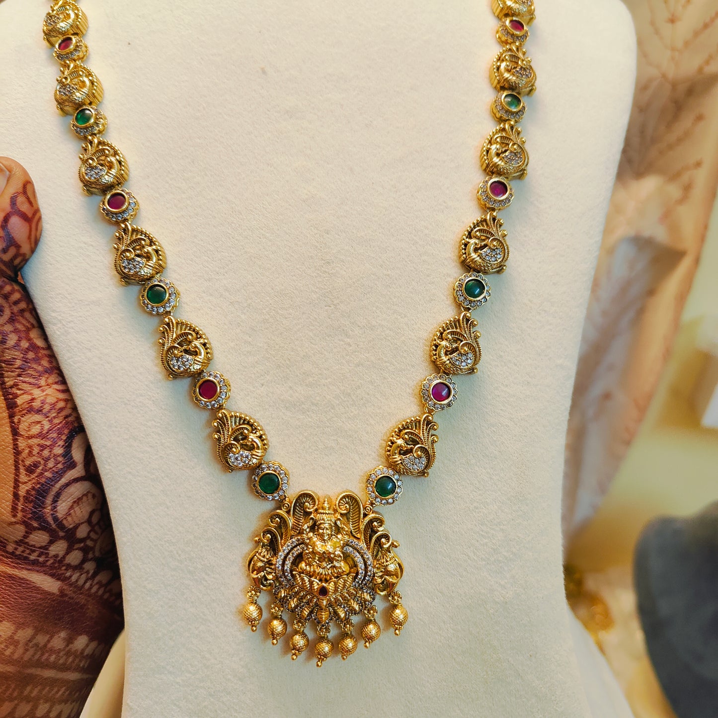 Timeless Gold antique finish Cz stone haram