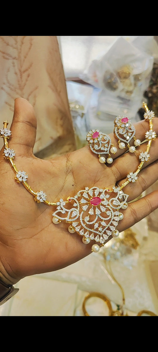 Dazzling GJ polish Kanti necklace set