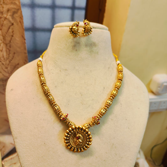 Antique peacock necklace set