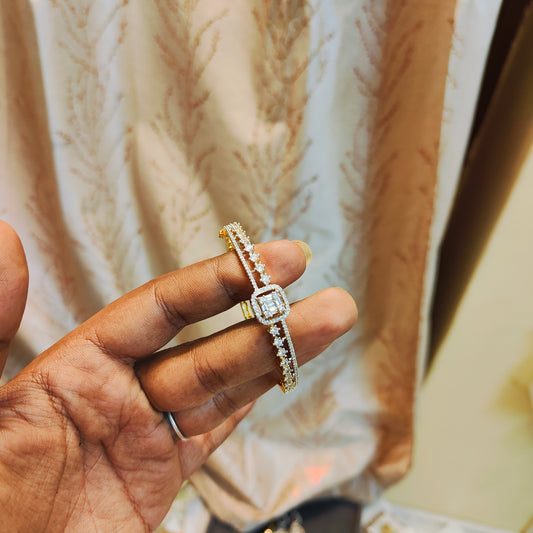 Square cut cz bracelet