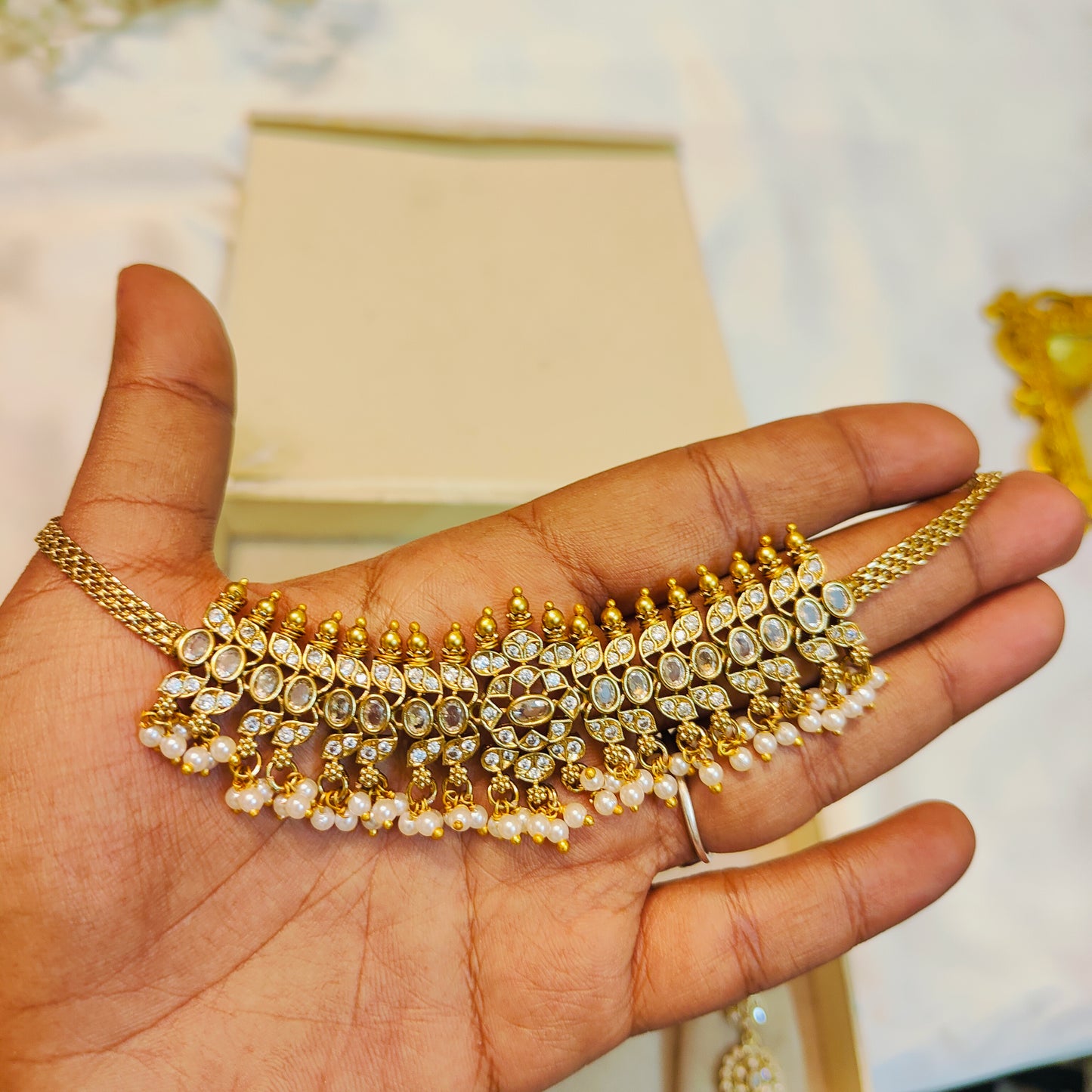 Classic Kemp choker set with pearl drops