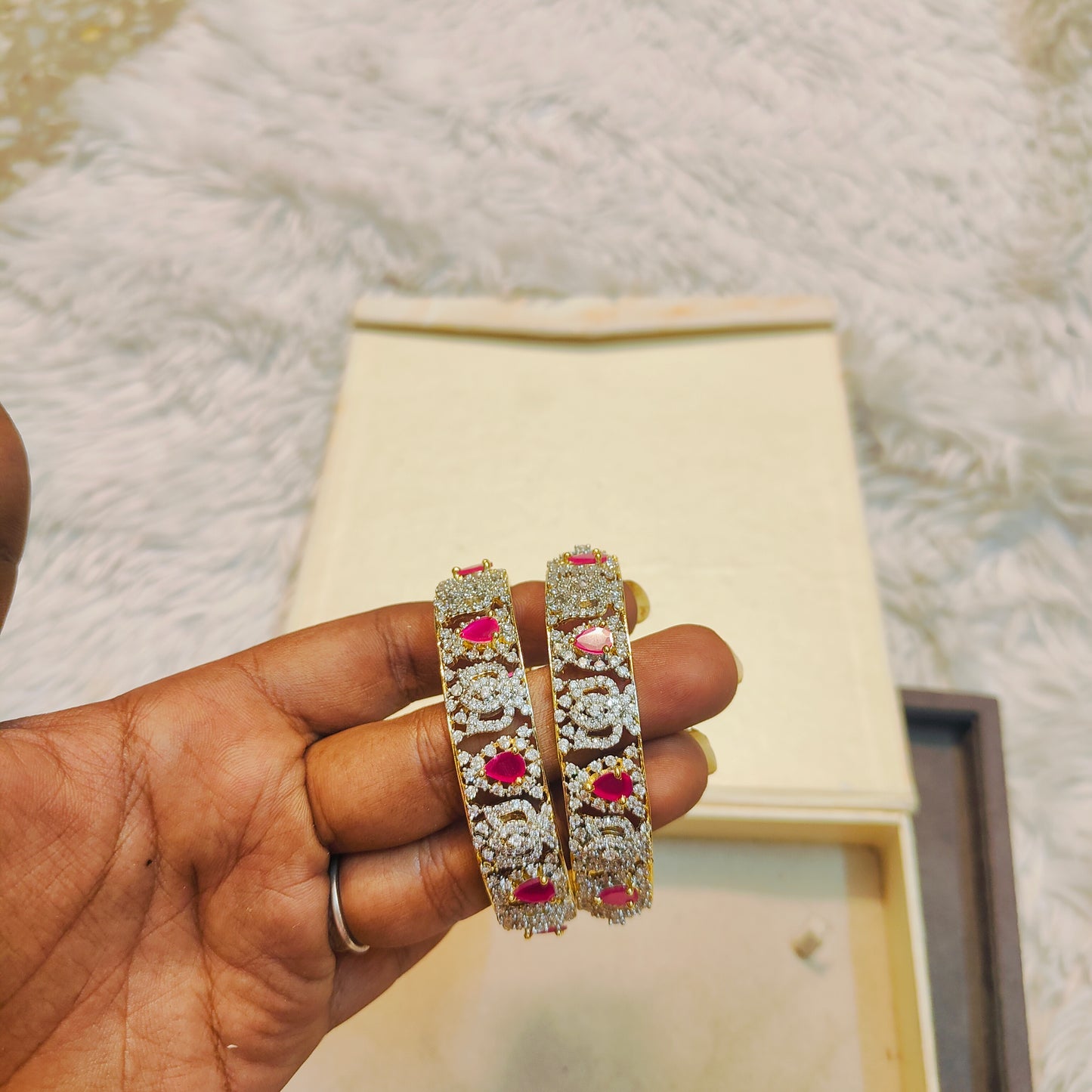 Gj polish lotus broad bangles