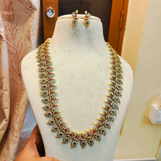 Antique mango haram cz haram gold replica design