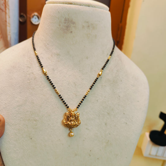 Divine lakshmi black beads chain