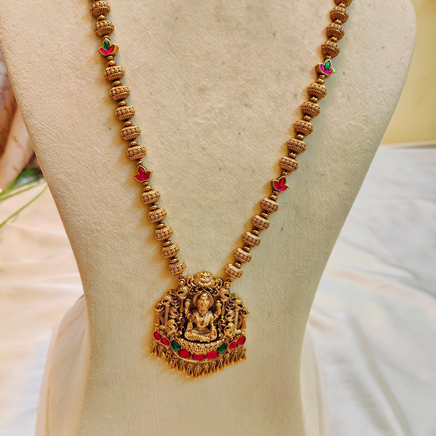 Antique brass made lakshmi haram