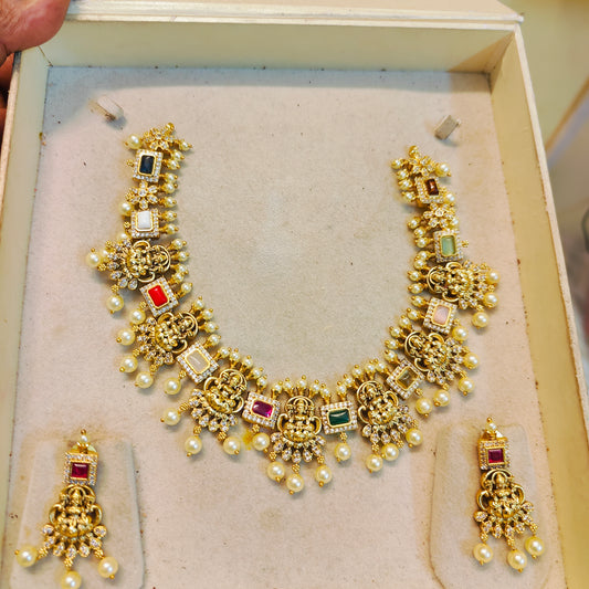 Navaratna Lakshmi necklace set