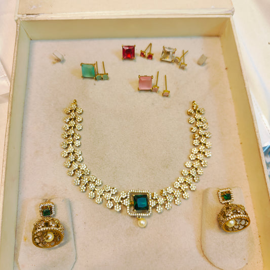 Floral changeable necklace set