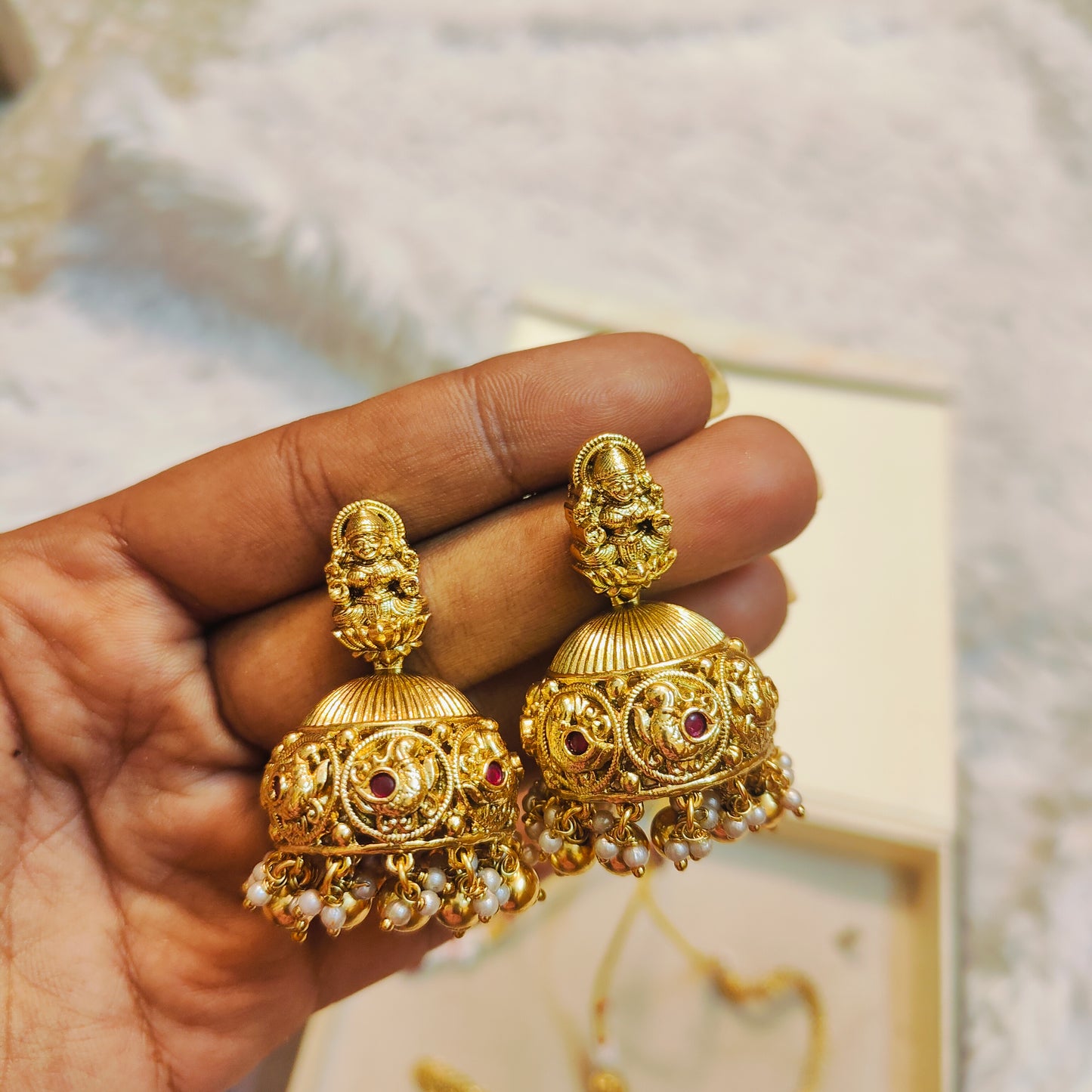 Heritage lakshmi choker set with jhumka